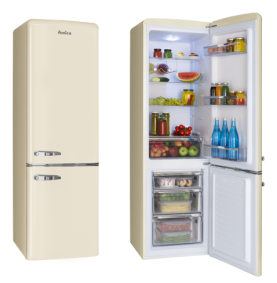 Lodówka AMICA Retro KGCR387100B Beżowa 180 cm A3943
