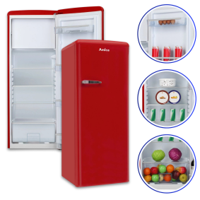 Lodówka Amica Retro KSR 364 150 R Czerwona 218l A4527 /K