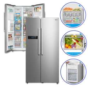 Lodówka Midea MERS530FGD02 Side by Side 532L – pojemność, nowoczesność! a4596 /U