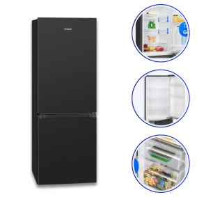 Lodówko zamrażarka Bomann KG 320.2 175L 50cm czarna LED NoFrost A4711 /U