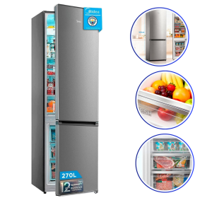 Lodówka Midea MERB276FGE02 270L No Frost stal nierdzewna A5187 /K