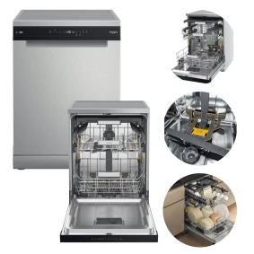 Zmywarka Whirlpool W7F HP43 X 15 kpl 60 cm Inox 6. Zmysł 43 dB E1844 /E 