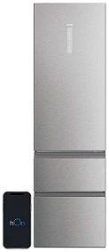 Lodówka Haier HTW7620ANMG | Total No Frost, Air Surround, Wi-Fi (hOn), My Zone, Humidity Zone | 414 l (289 l + 125 l), 205 x 59.5 x 66.7 cm, klasa energetyczna A, 35 dB | Srebrna (Inox)
