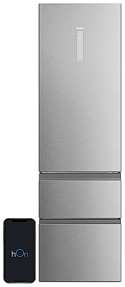 Lodówka Haier HTW7620ANMG | Total No Frost, Air Surround, Wi-Fi (hOn), My Zone, Humidity Zone | 414 l (289 l + 125 l), 205 x 59.5 x 66.7 cm, klasa energetyczna A, 35 dB | Srebrna (Inox) | NETSKLEP.COM