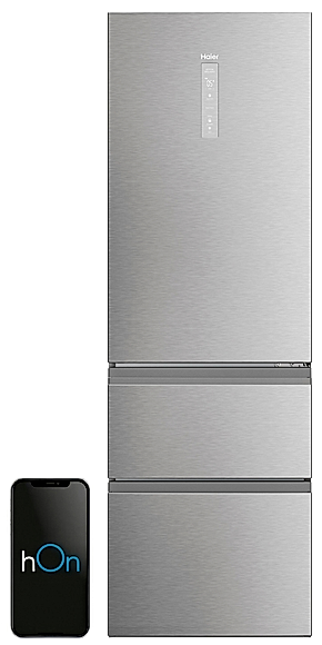 Lodówka Haier HTW5618DNMG | Total No Frost, My Zone, Humidity Zone, sterowanie smartfonem (hOn) | 185 × 59,5 × 66,7 cm, 360 l, 35 dB, klasa D | Srebrny