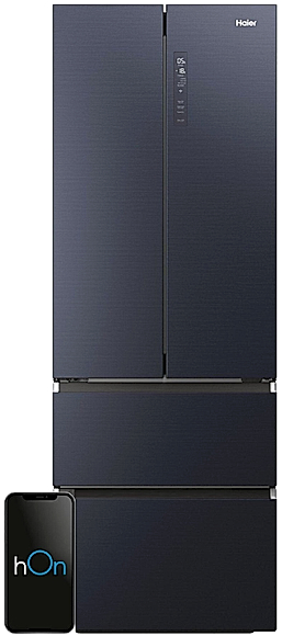 Lodówka French Door Haier FD 70 Series 7 HFW7720ENMB | zdalne sterowanie Wi-Fi (hOn), No Frost, szuflady Direct Access | 477 l, klasa E, 70x67,5x200,6 mm | Czarny