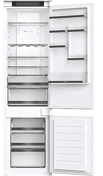Lodówka do zabudowy Haier HBW7519D | pełny No Frost, szuflady My Zone i Humidity Zone, zdalne sterowanie Wi-Fi + Bluetooth | 300 l (214/86 l), klasa D, 32 dB, wys. 193,5 cm, szer. 54 cm | NETSKLEP.COM