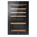 Chłodziarka do wina Haier HWS49GA | Natural Airflow z kontrolą wilgotności, szklane drzwi z filtrem anty-UV, system antywibracyjny | 49 butelek, 1 strefa (+5 do +20°C), klasa F, wys. 82 cm | czarna  | NETSKLEP.COM