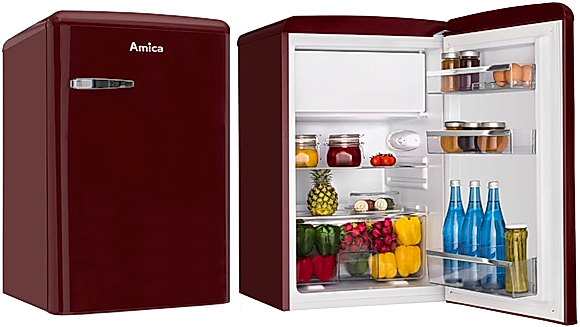 Lodówka Amica KS15611R | Automatyczne odszranianie, FlexiShelf, SlimSize | 108 l, klasa E, 37 dB | NETSKLEP.COM