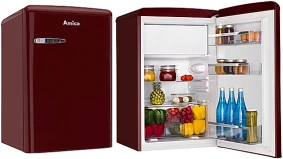 Lodówka Amica KS15611R | Automatyczne odszranianie, FlexiShelf, SlimSize | 108 l, klasa E, 37 dB | Czerwone wino (1)