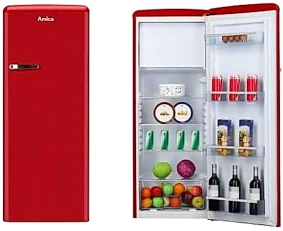 Lodówka Amica KSR364150R | FreshZone, FlexiShelf, Automatyczne odszranianie | 208 l, klasa E, 40 dB | Czerwone wino