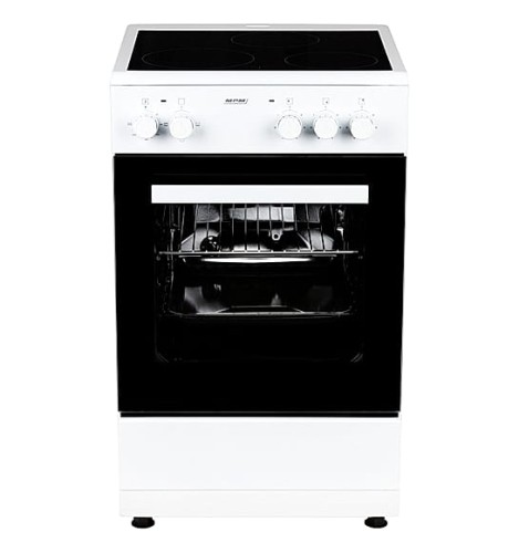 Kuchnia elektryczna MPM-53-KEC-30 | płyta witroceramiczna, 3 pola grzejne, piekarnik 48 l, klasa A | 50 cm | biała