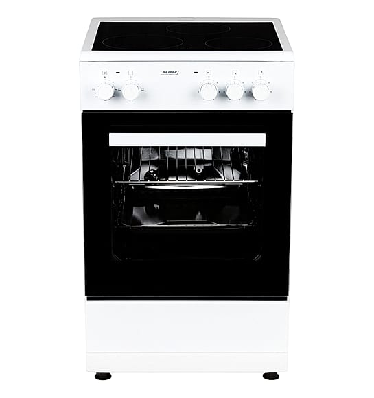 Kuchnia elektryczna MPM-53-KEC-30 | płyta witroceramiczna, 3 pola grzejne, piekarnik 48 l, klasa A | 50 cm | biała