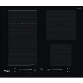 Płyta indukcyjna Whirlpool WF S4160 BF 59 cm - FlexiSide, ChefControl, 6. Zmysł, Booster, 4 pola, sterowanie Slider, 7,2 kW - czarna