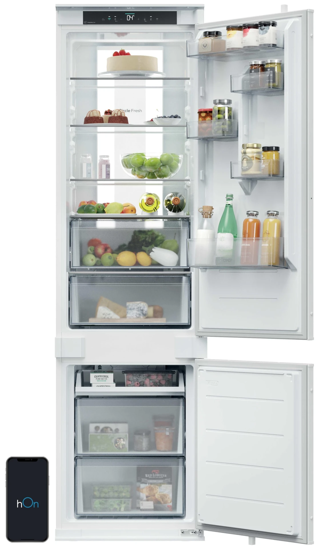 Lodówka Candy CNBQT5519DW Fresco 600 do zabudowy 193,5 cm | 284 l, Total No Frost, Circle Fresh, klasa D | NETSKLEP.COM