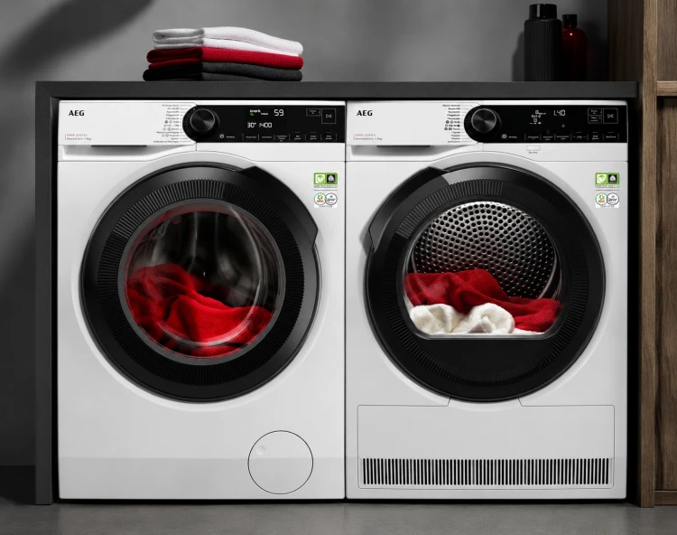 Zestaw AEG LR8AMZ49FL + TR7T65685 | pralka 9 kg i suszarka 8 kg z pompą ciepła | PowerCare, ProSteam, SensiDry | NETSKLEP.COM