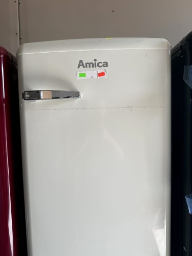 Lodówka retro Amica KS15615B | 108 l, klasa E, komora zamrażania 13 l | LED, automatyczne odszranianie, beżowa | NETSKLEP.COM