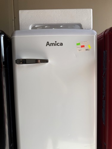 Lodówka retro Amica KSR361160W | 108 l, klasa D, komora niskich temperatur 13 l | LED, Retro, biała | NETSKLEP.COM