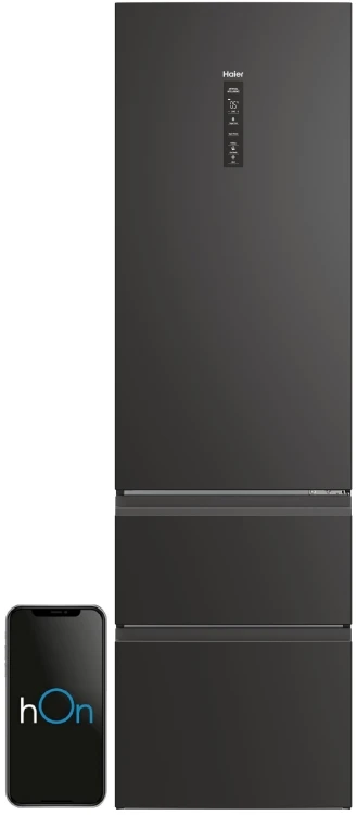 Lodówka 3-drzwiowa Haier HTW5620DNPT 3D 60 Series 5 | 414 l, Total No Frost, klasa D | My Zone, Humidity Zone, Air Surround, Wi-Fi | NETSKLEP.COM