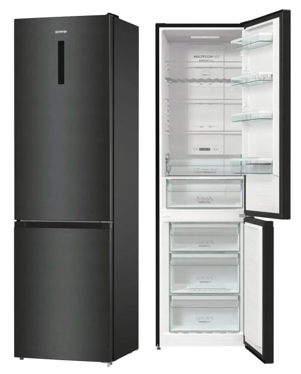 Lodówka Gorenje NRK620EABXL4 | 331 l, NoFrost Plus, klasa E | 200 cm, 38 dB, czarna | NETSKLEP.COM
