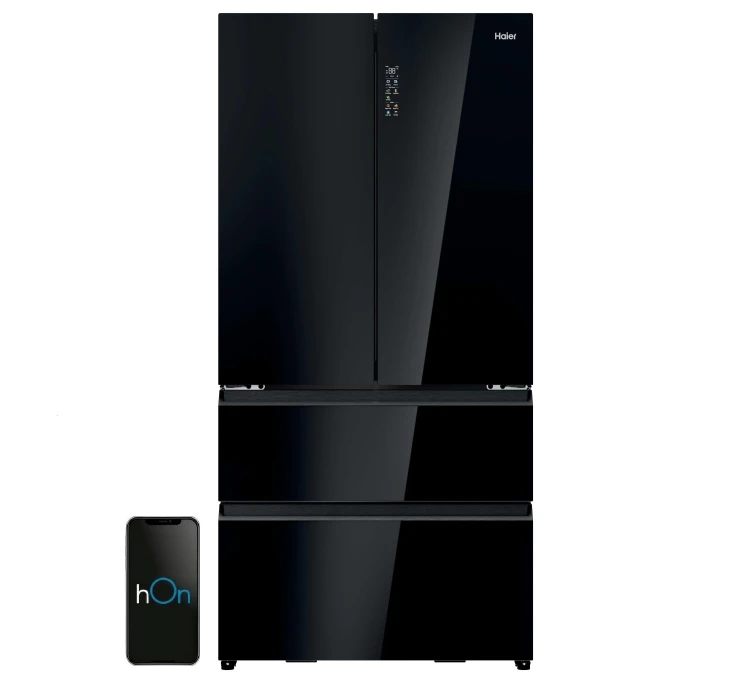 Lodówka French Door Haier HFR79F19DFGB | 703 l, No Frost, klasa D | kostkarka, 36 dB, czarne szkło | NETSKLEP.COM