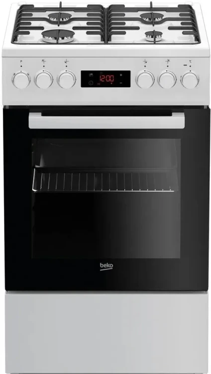 Kuchnia gazowo-elektryczna Beko FSE52321DWD | 4 palniki, piekarnik 55 l, klasa A | termoobieg, grill, SteamShine, 50 cm | NETSKLEP.COM