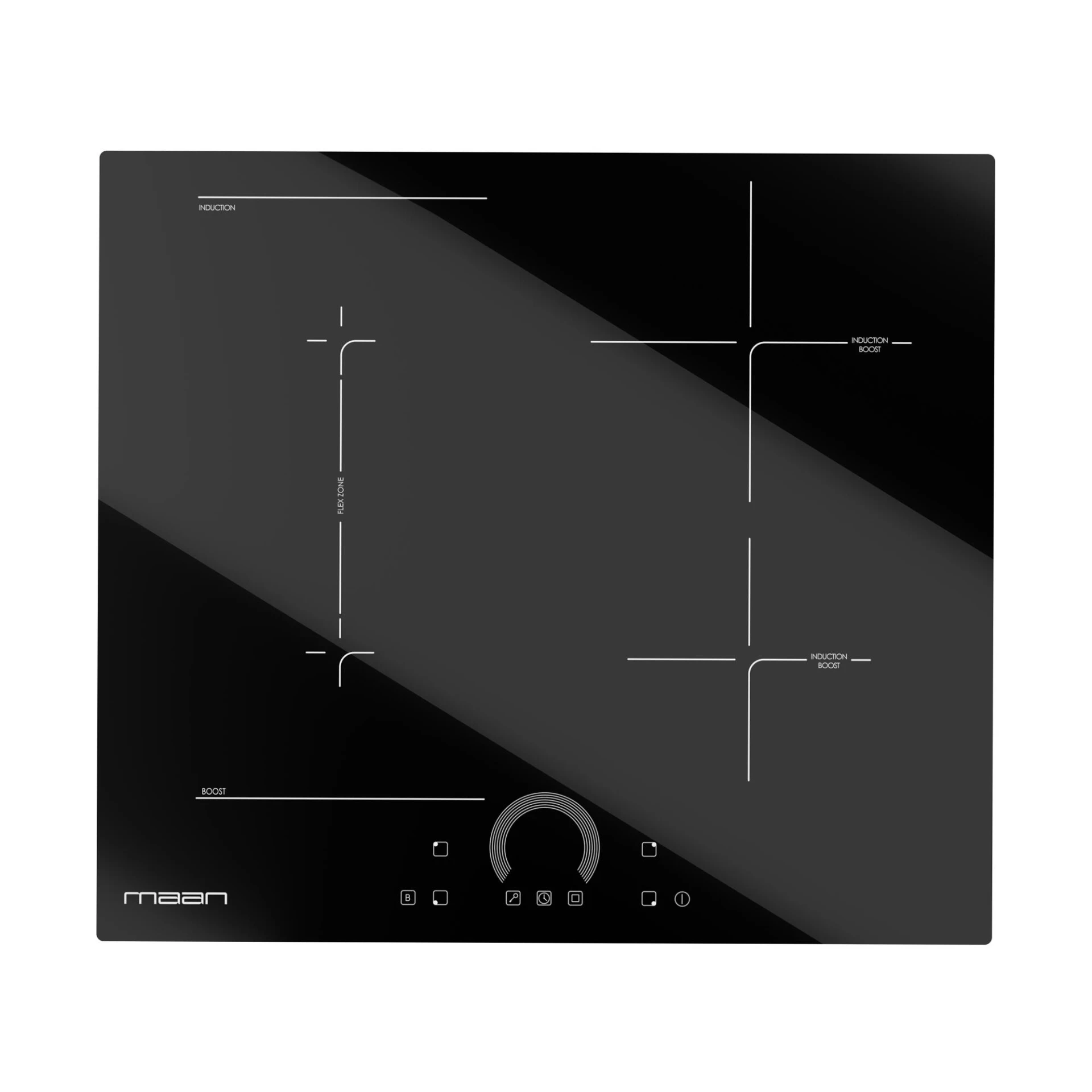 Płyta indukcyjna MAAN PIND604LRC1.CZ.FZ_EO | 4 pola, 7,2 kW, Bridge | Booster, Slider, 59 cm | NETSKLEP.COM
