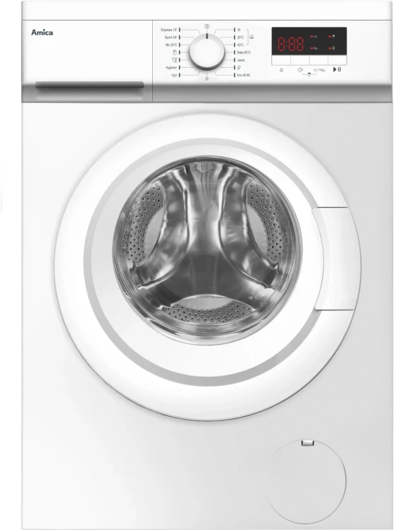 Pralka Amica GWAS712DL Slim | 7 kg, 1200 obr./min, klasa D | 40 cm, AutoSensor, Pearl Drum, Express 15' | NETSKLEP.COM